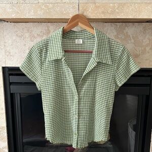 Aritzia Wilfred Gingham Prudence Top